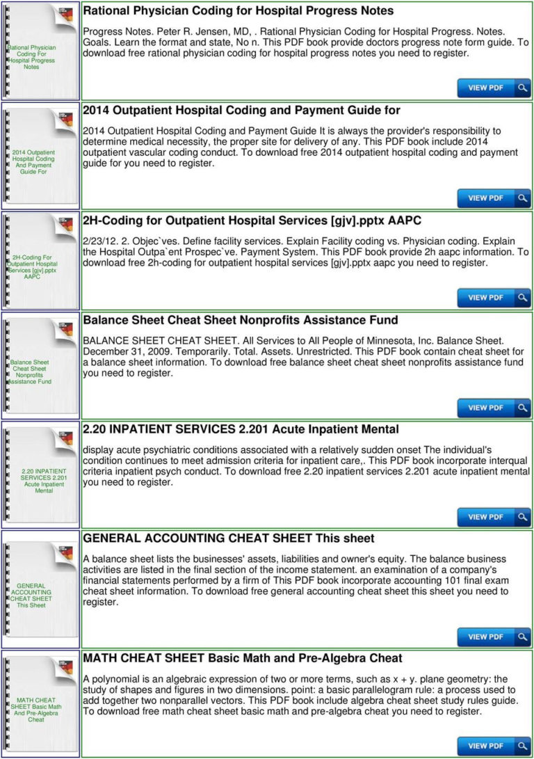 Inpatient Hospital Coding Cheat Sheet Pdf — db-excel.com