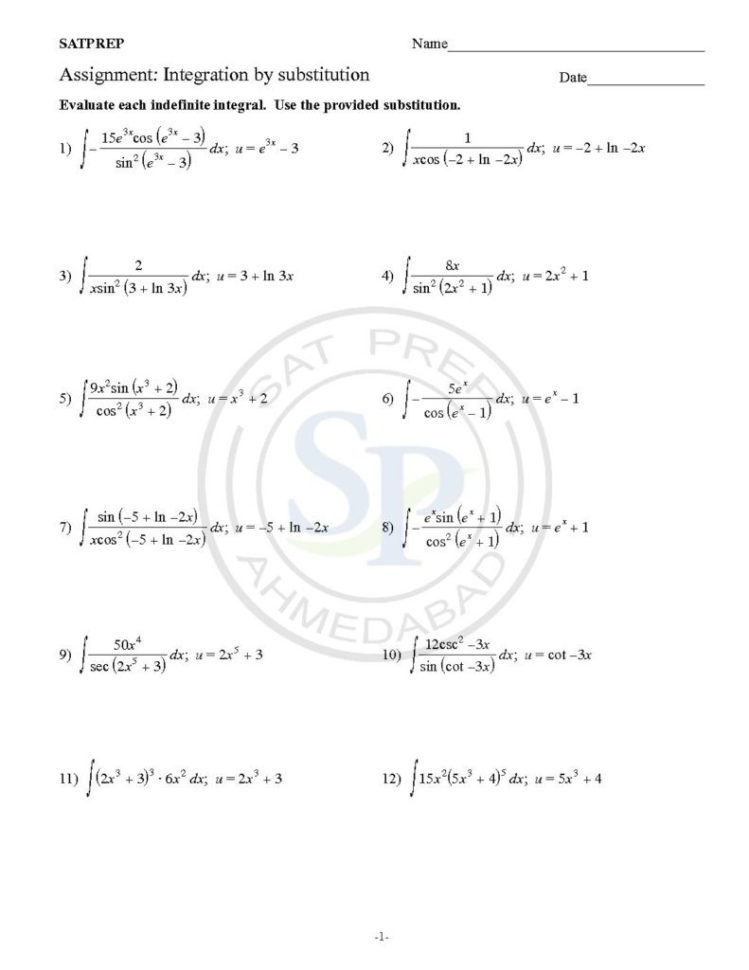 Integrationsubstitutionswhen Two Function Givenone Is