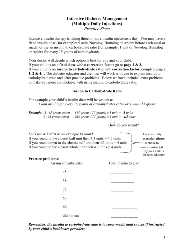 Intensive Diabetes Management