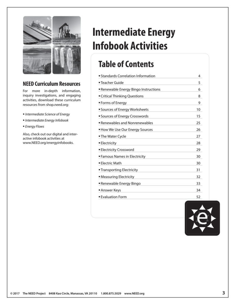 Intermediate Energy Infobook Activitiesneed Project