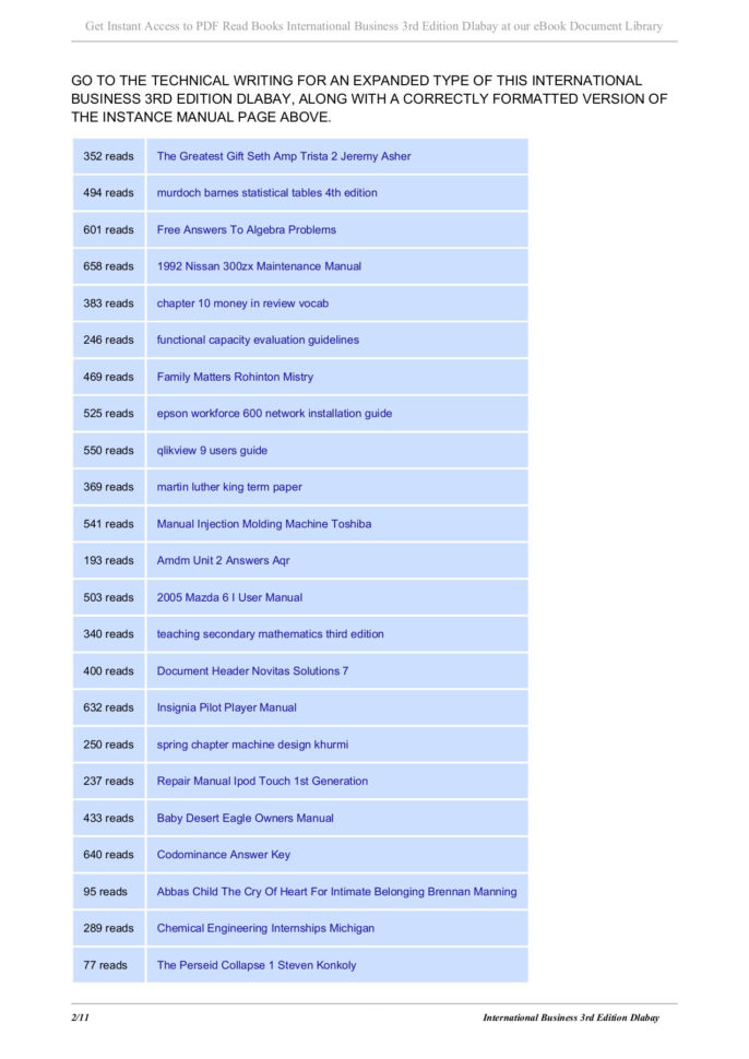 International Business 3Rd Edition Dlabay Pages 1  11  Text