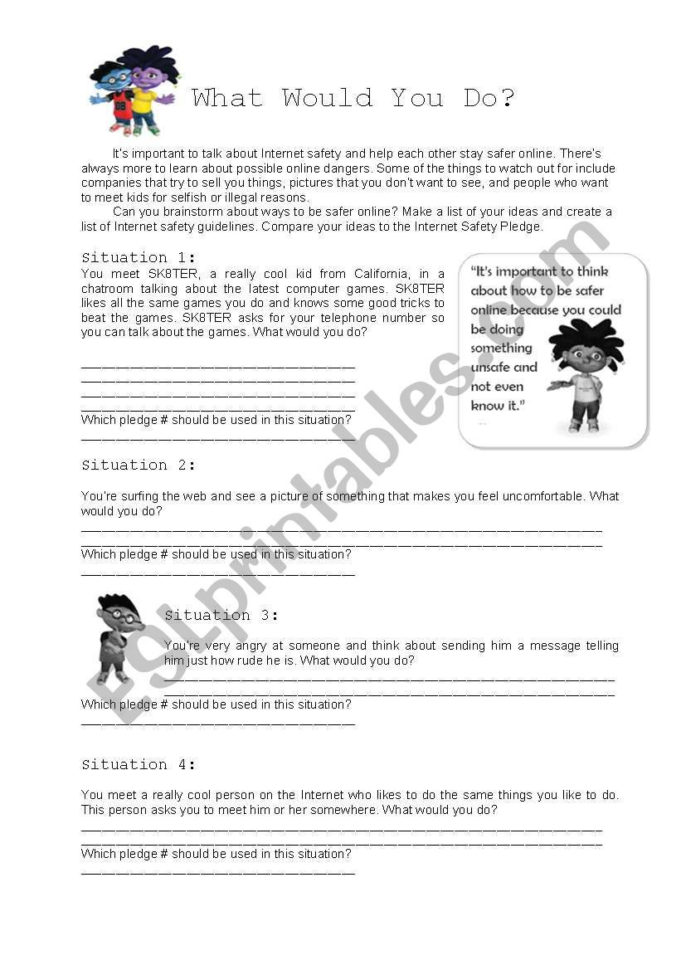 Internet Safety 34  Esl Worksheetdoroteia F