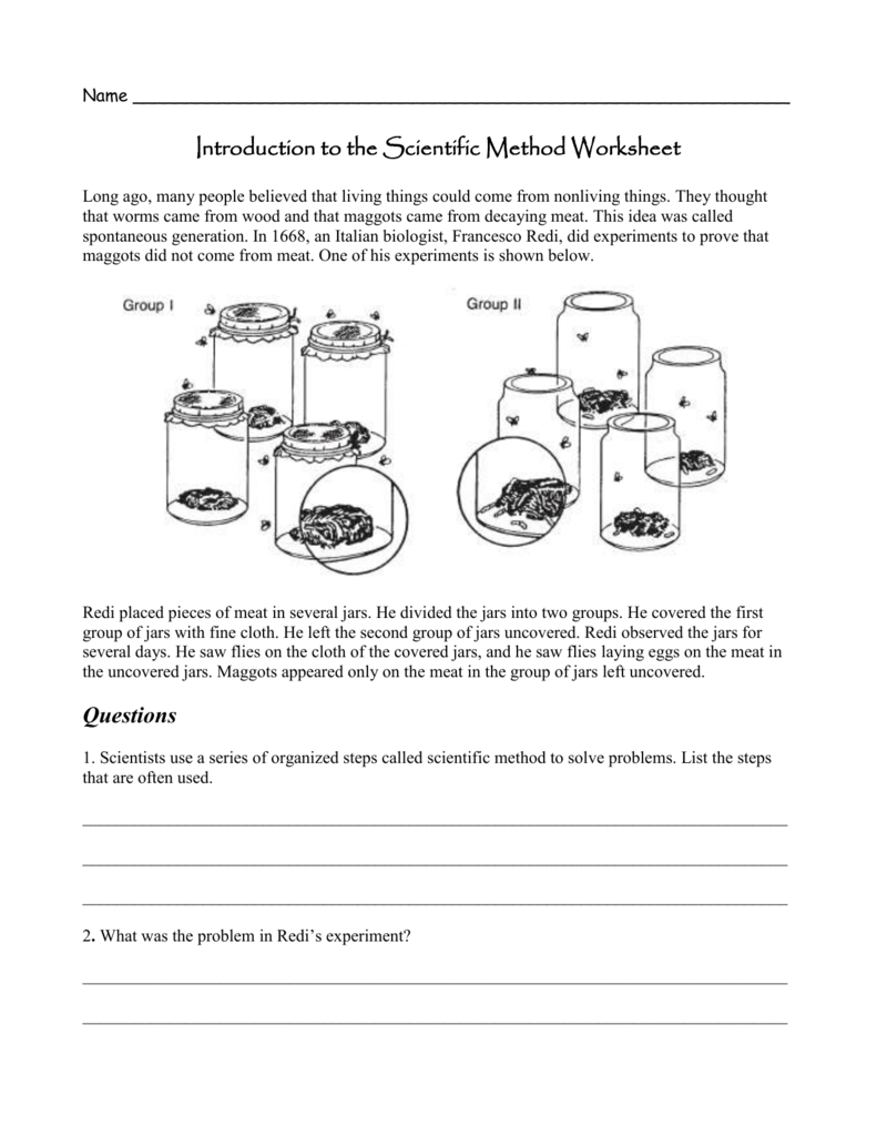 Introduction To The Scientific Method Worksheet Answers