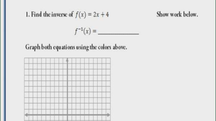 Graphing Inverse Functions Worksheet