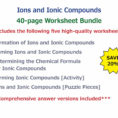 Ions And Ionic Compounds Worksheet Bundle