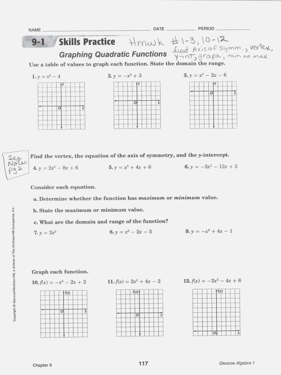 Graphing Quadratics Review Worksheet Answers — db-excel.com