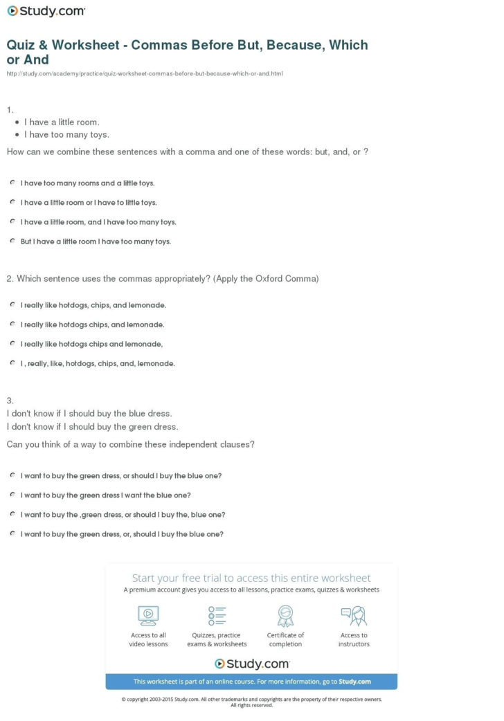 Commas Semicolons And Colons Worksheet