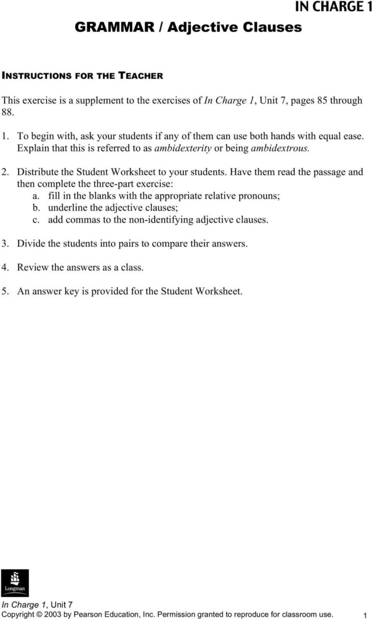 Agreement Of Adjectives Spanish Worksheet