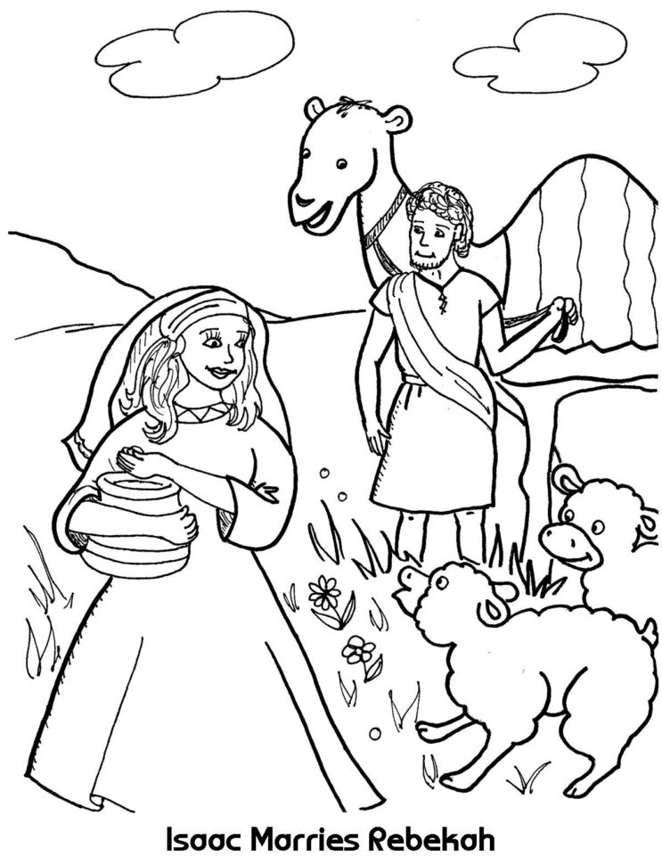 Isaac Marries Rebekah  Coloring Sheet – Wesleyan Kids
