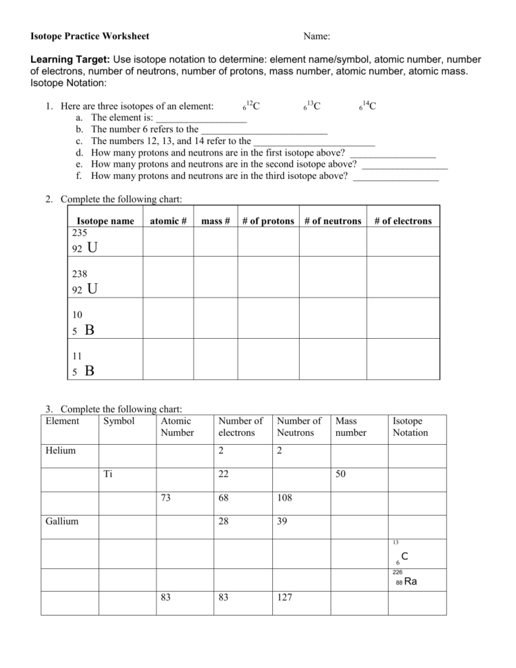 Isotope Practice  Radioactivity1