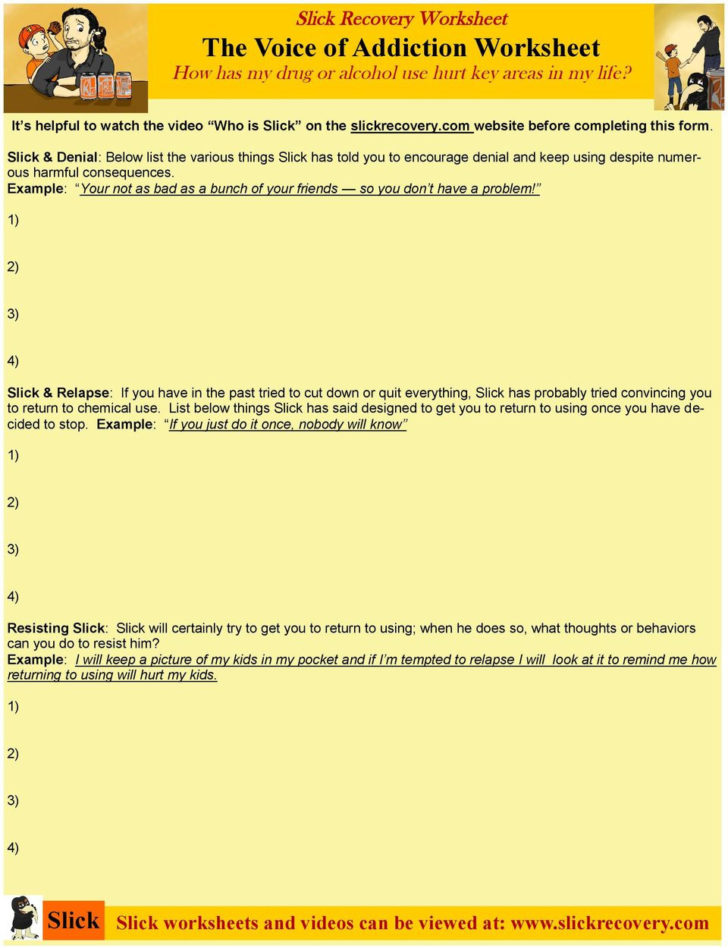 Denial In Addiction Worksheets