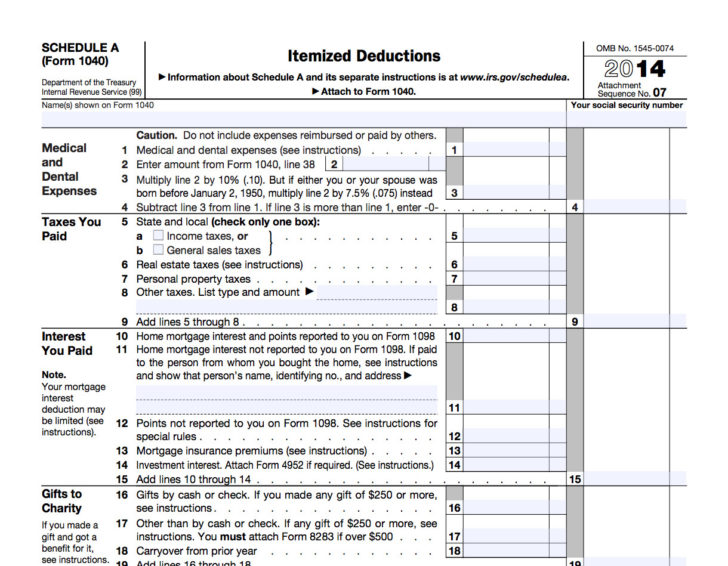 Itemized Deductions Worksheet 2016