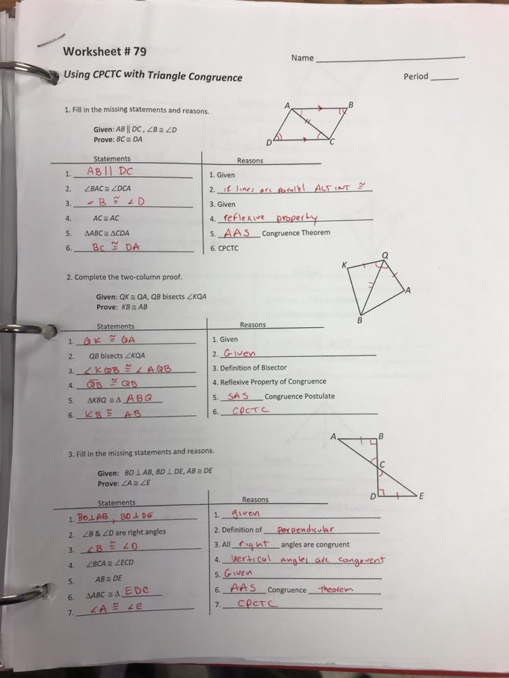 James Dow On Twitter "answers To Worksheet 79 In H Geometry… "
