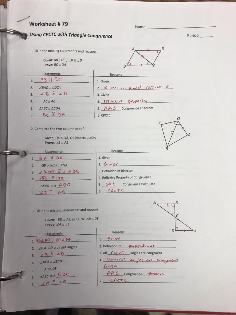 Worksheet 79 Using Cpctc Answers db excel com