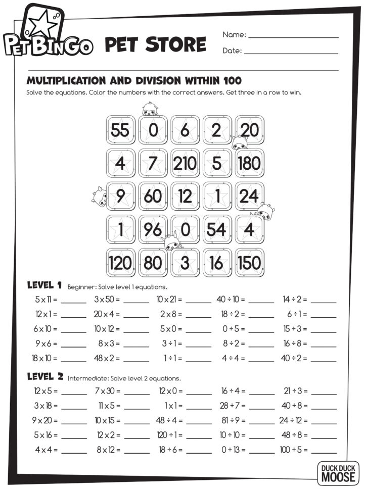 Keep On Learning Pet Bingo Free Printable Worksheets  Duck Duck Moose