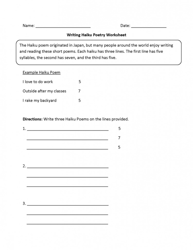Kids  4Th Grade Poetry Worksheets 4Th Grade Poetry