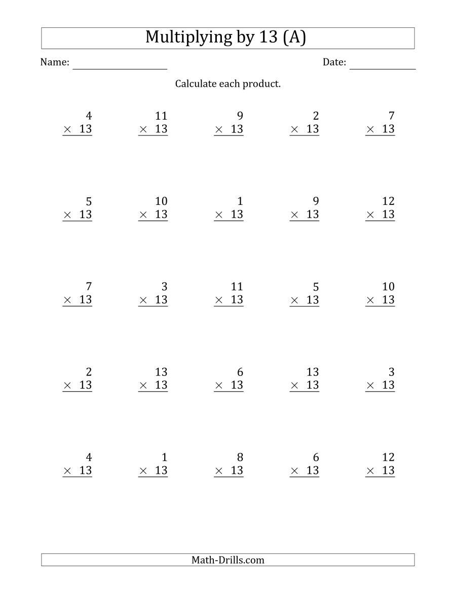 Kids Worksheet  4Th Grade Multiplication Worksheets Basic