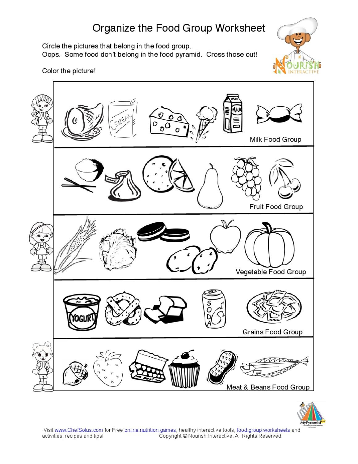 Food Groups Worksheets Db excel