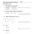Kindergarten Math Practice Worksheet  Free Printable