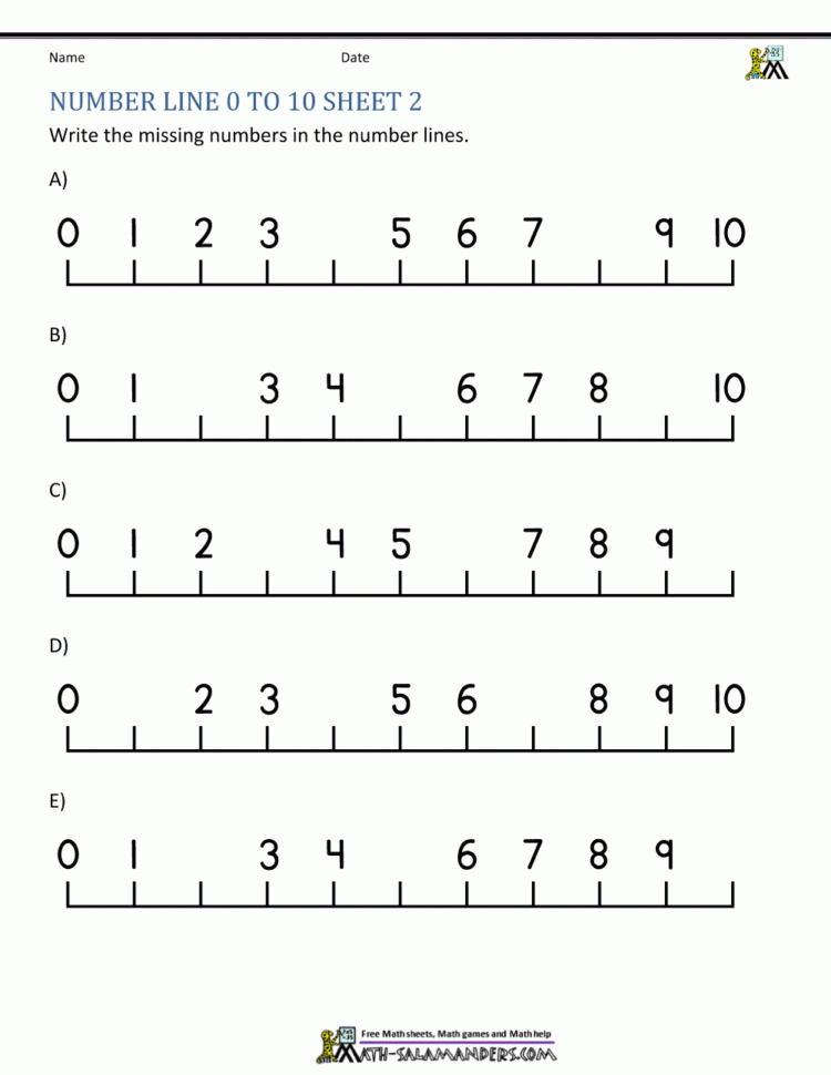 Kindergarten Number Worksheets