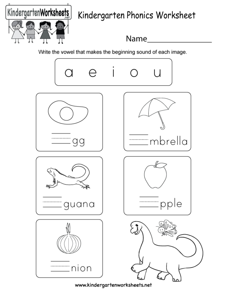Kindergarten Phonics Worksheet  Free Kindergarten English
