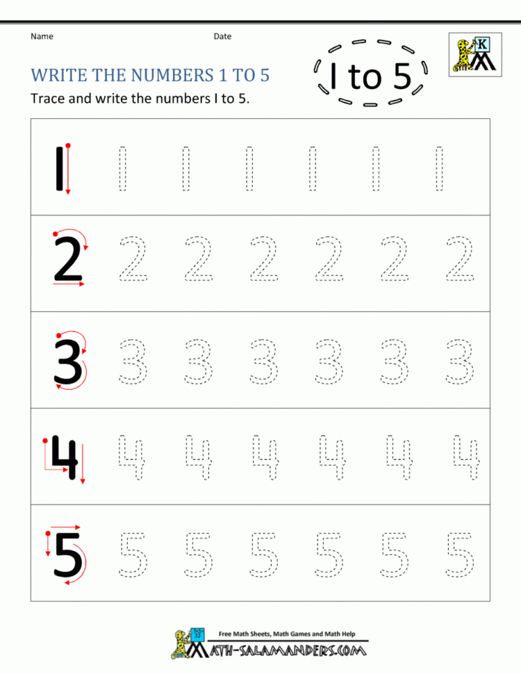 Kindergarten Printable Worksheets  Writing Numbers To 10