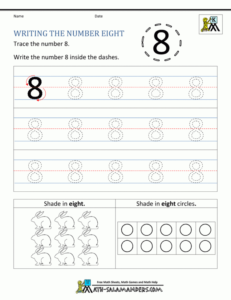 Kindergarten Printable Worksheets  Writing Numbers To 10