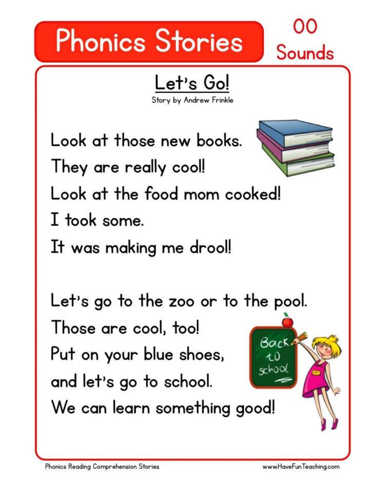 Kindergarten Reading Worksheet Passages Apple A Lets Go