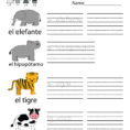 Kindergarten Spanish Learning Worksheet Printable Nolan