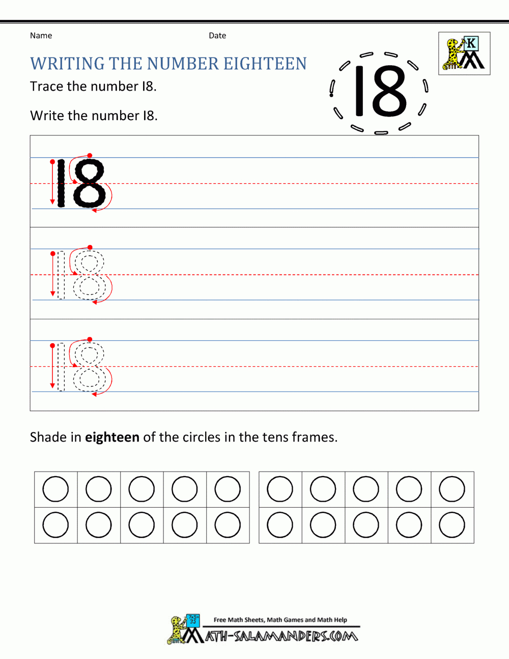 Kindergarten Writing Worksheets  Numbers To 11 To 20