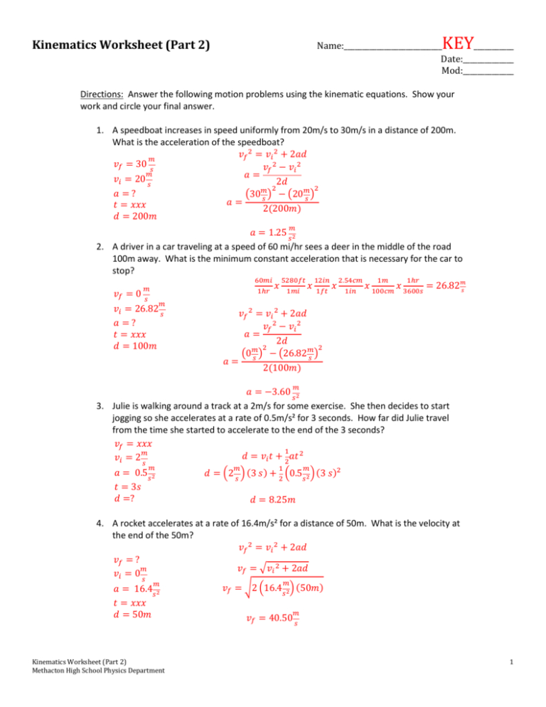 Velocity And Acceleration Worksheet Answer Key db excel com Velocity And Acceleration Worksheet Answer Key db excel com