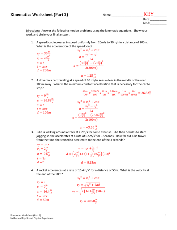 Speed And Velocity Practice Problems Worksheet Answers — db-excel.com