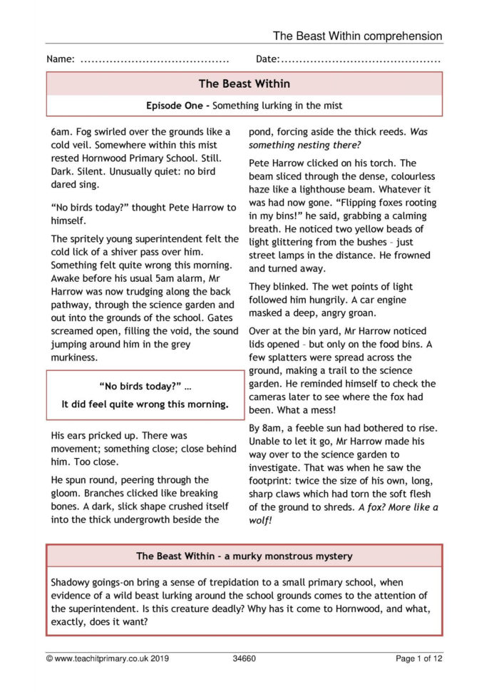 Ks2 Reading Comprehension Resources  Teachit Primary