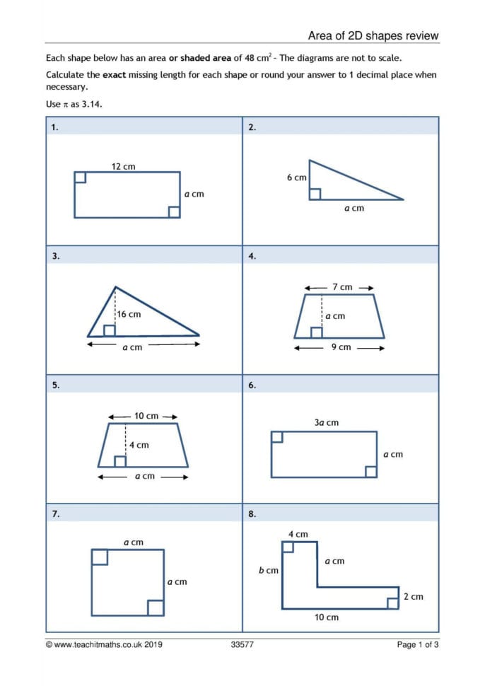 tes maths ks3 area and perimeter worksheets