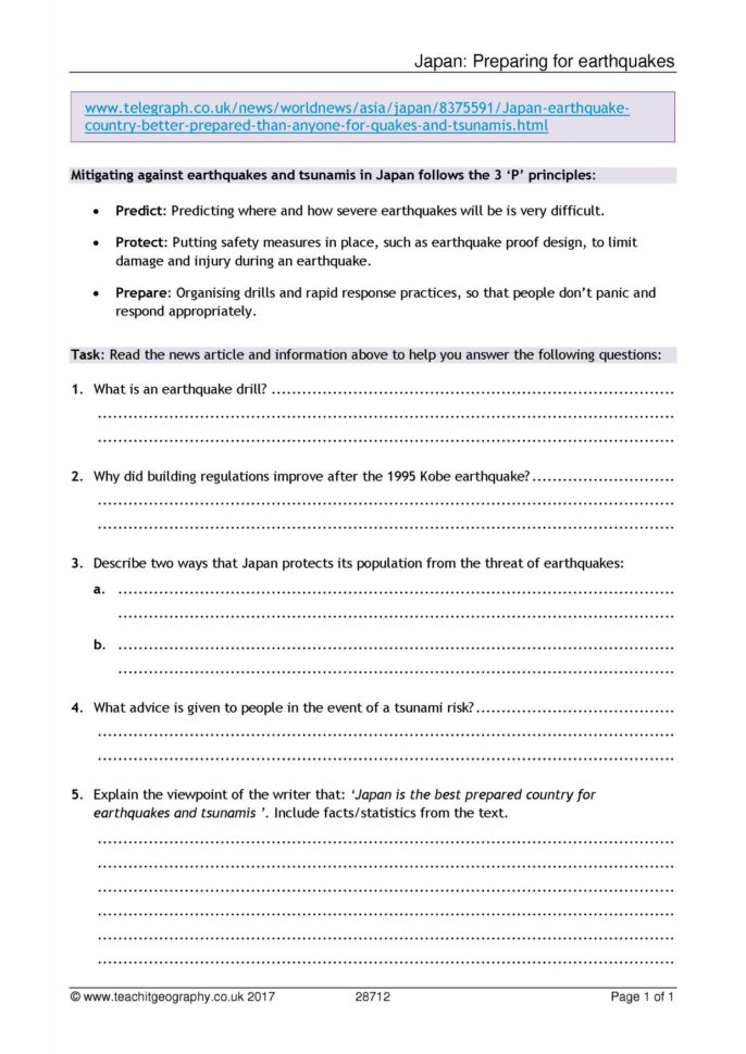 Ks3  Earthquakes  Teachit Geography