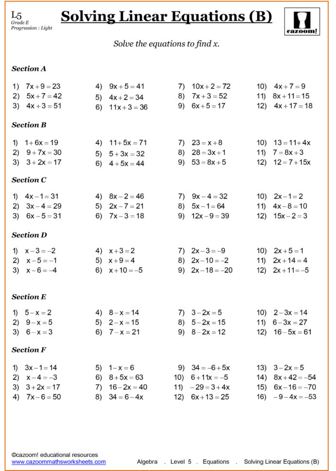 Ks3 Maths Worksheets With Answers  Cazoom Maths Worksheets