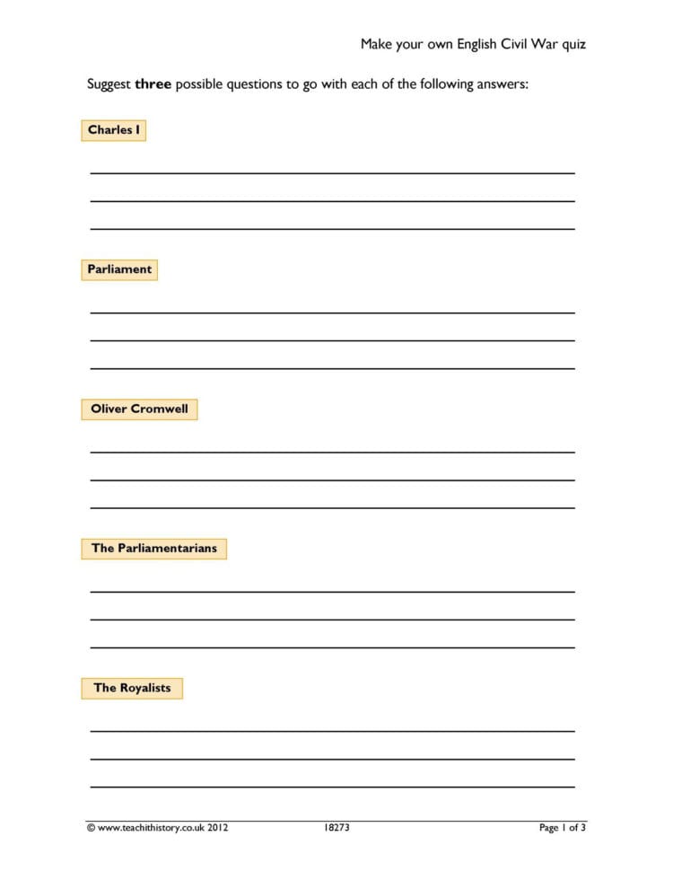 Ks3  The English Civil R  Teachit History