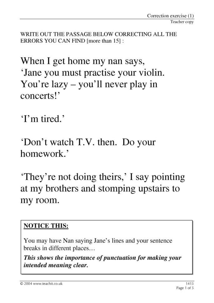 Ks3 Writing  Proofreading  Teachit English