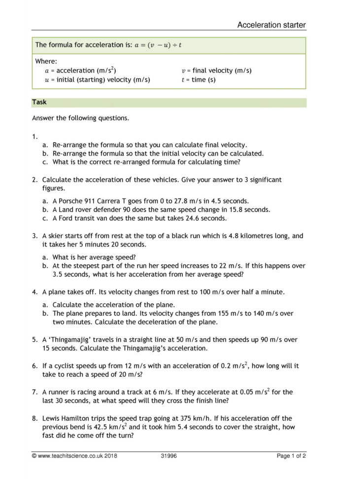 Ks4  Forces And Motion  Teachit Science