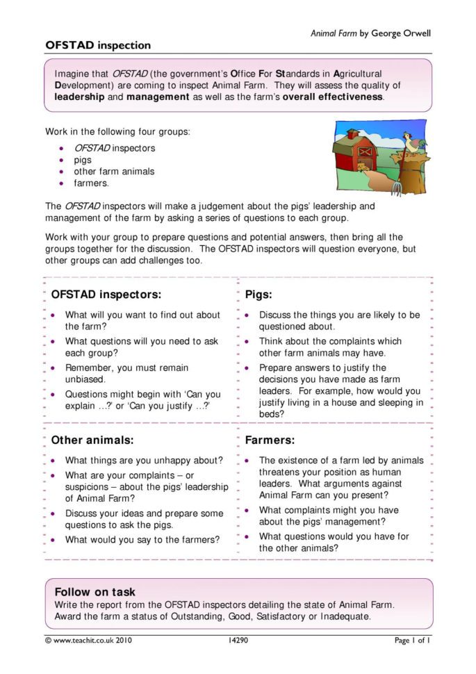 Ks4 Prose  Animal Farmgeorge Orwell  Teachit English