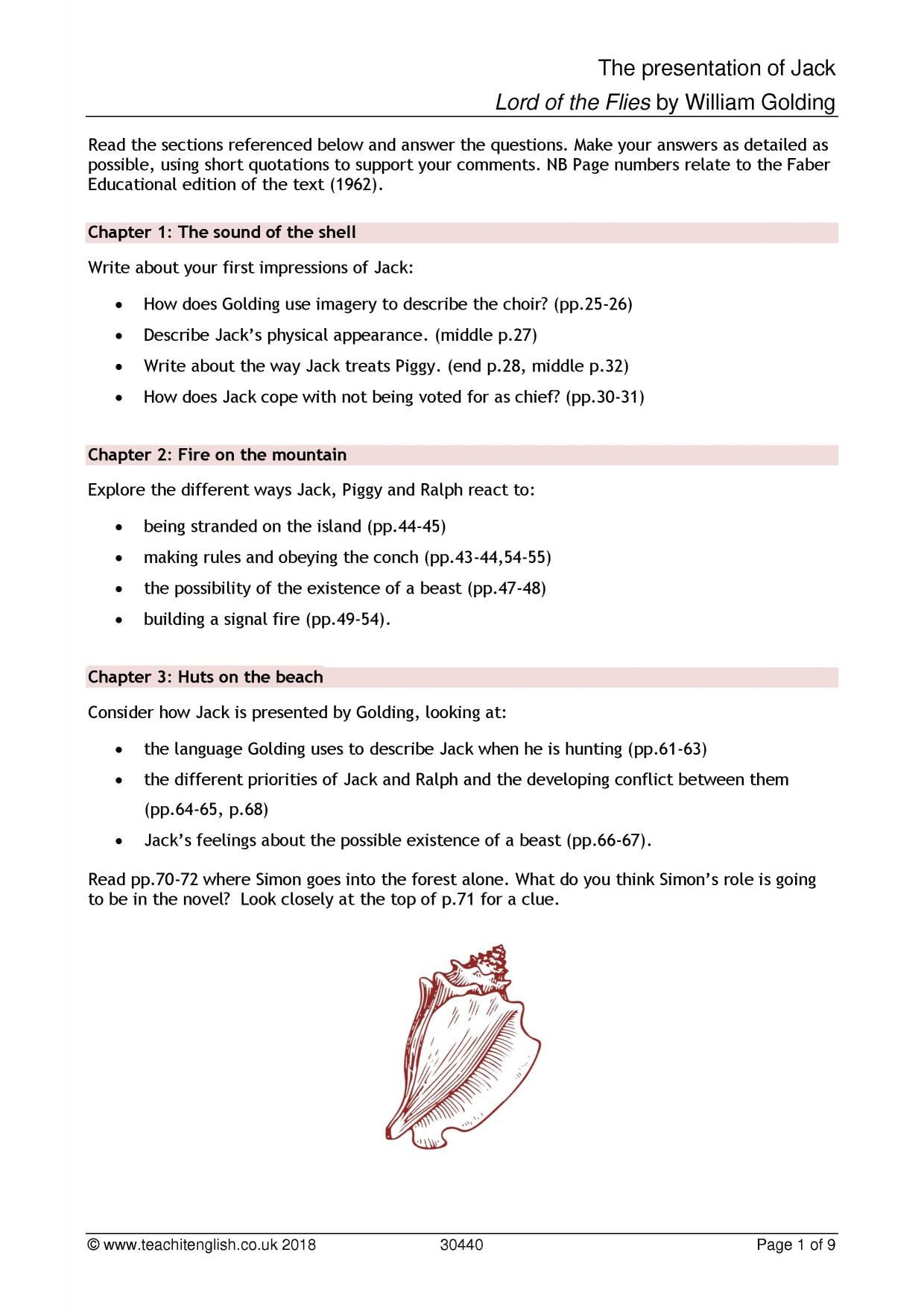 Lord Of The Flies While Reading Chapter 4 Worksheet Answers Db excel