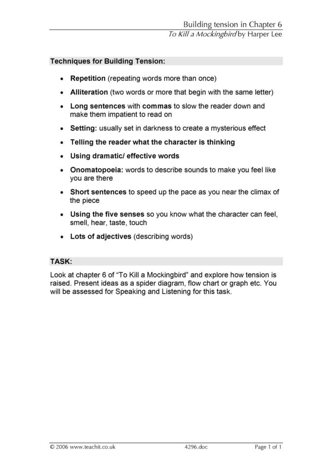 Ks4 Prose  To Kill A Mockingbirdharper Lee  Teachit