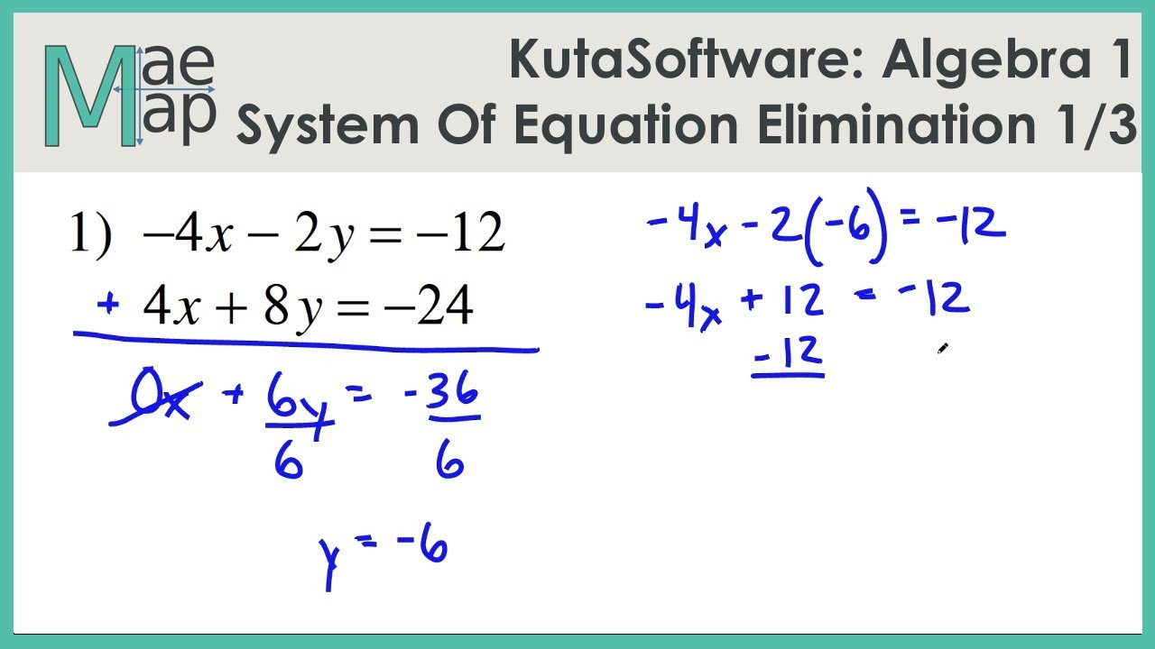 Elimination Math Problems Worksheet