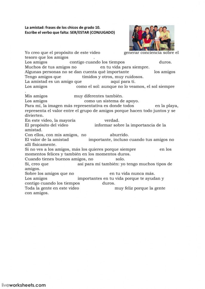 La Amistad  Interactive Worksheet