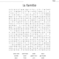 La Famille Word Search  Word