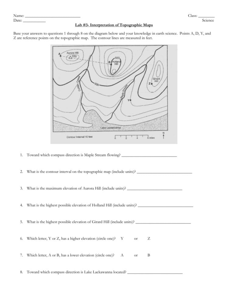 Lab 3 Interpretation Of Topographic Maps