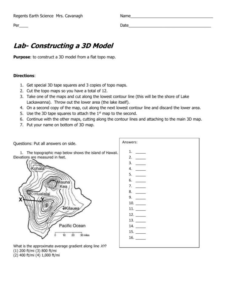 Lab 3D Model From Topo Map