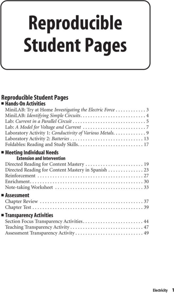 Lab Worksheets For Each Student Edition Activity Laboratory