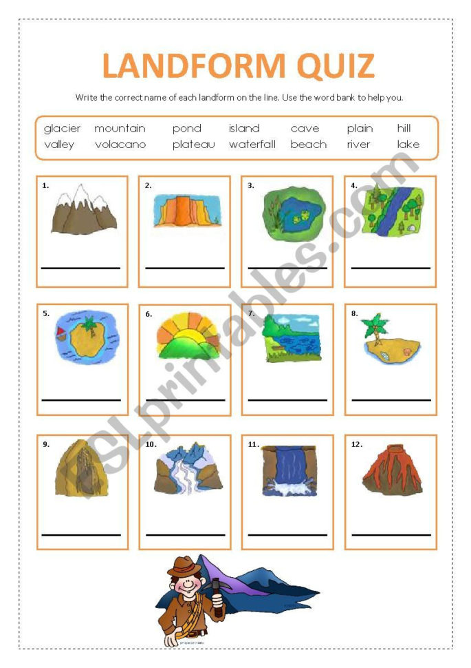 Landform Printable Worksheets — db-excel.com