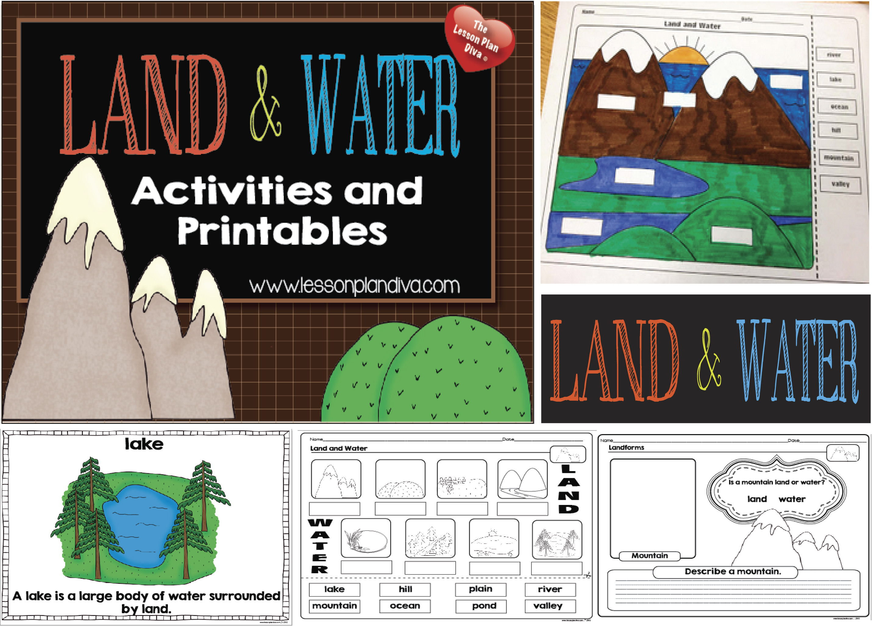 Landforms And Bodies Of Ter Freebie  The Lesson Plan Diva